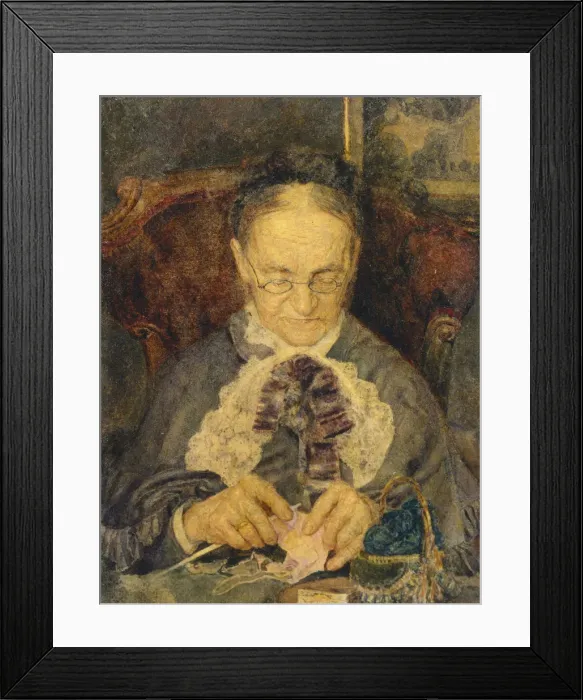 Framed Print : Grandma Knorre knitting, 1883. Artist: Vrubel, Mikhail Alexandrovich (1856-1910) Framed Print : Grandma Knorre knitting, 1883. Artist: Vrubel, Mikhail Alexandrovich (1856-1910)
