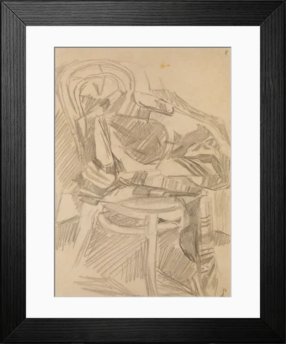 Framed Print : Plaid on the chair, 1904. Artist: Vrubel, Mikhail Alexandrovich (1856-1910) Framed Print : Plaid on the chair, 1904. Artist: Vrubel, Mikhail Alexandrovich (1856-1910)