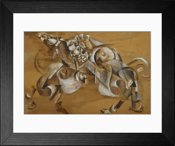 Framed Print : Lion attacking a Horse, 1917-1918. Artist: Yakulov, Georgi Bogdanovich (1884-1928) Framed Print : Lion attacking a Horse, 1917-1918. Artist: Yakulov, Georgi Bogdanovich (1884-1928)