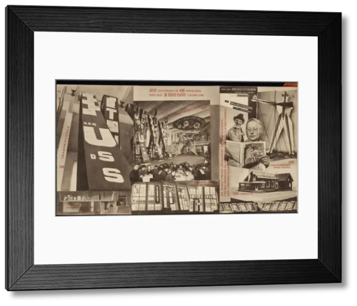 Framed Print : USSR. Catalogue of the Soviet pavilion at the International Press Exhibition, Cologne, 1928. Artist: Lissitzky, El (1890-1941) Framed Print : USSR. Catalogue of the Soviet pavilion at the International Press Exhibition, Cologne, 1928. Artist: Lissitzky, El (1890-1941)