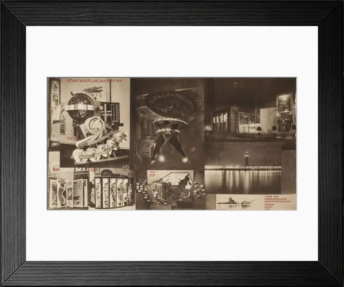 Framed Print : USSR. Catalogue of the Soviet pavilion at the International Press Exhibition, Cologne, 1928. Artist: Lissitzky, El (1890-1941) Framed Print : USSR. Catalogue of the Soviet pavilion at the International Press Exhibition, Cologne, 1928. Artist: Lissitzky, El (1890-1941)