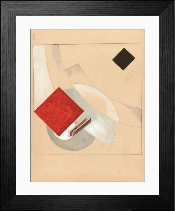 Framed Print : Study (for the Story of Two Quadrats), c. 1920. Artist: Lissitzky, El (1890-1941) Framed Print : Study (for the Story of Two Quadrats), c. 1920. Artist: Lissitzky, El (1890-1941)