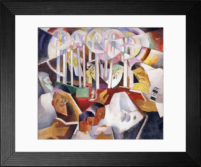 Framed Print : Candles and figures. Artist: Baranov-Rossine, Vladimir Davidovich (1888-1942) Framed Print : Candles and figures. Artist: Baranov-Rossine, Vladimir Davidovich (1888-1942)