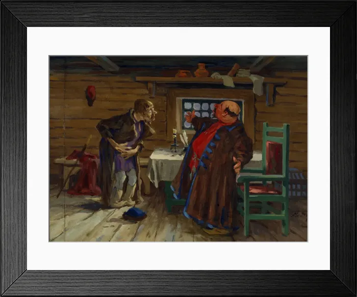 Framed Print : A patient came to the Deacon... c. 1910. Artist: Afanasyev, Aleksei Fyodorovich (1850-1920) Framed Print : A patient came to the Deacon... c. 1910. Artist: Afanasyev, Aleksei Fyodorovich (1850-1920)