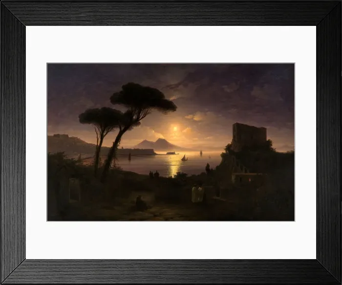 Framed Print : The Bay of Naples at Moonlit Night, 1842. Artist: Aivazovsky, Ivan Konstantinovich (1817-1900) Framed Print : The Bay of Naples at Moonlit Night, 1842. Artist: Aivazovsky, Ivan Konstantinovich (1817-1900)