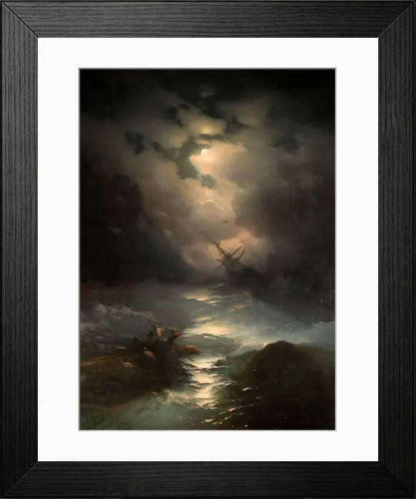 Framed Print : North Sea Storm, 1865. Artist: Aivazovsky, Ivan Konstantinovich (1817-1900) Framed Print : North Sea Storm, 1865. Artist: Aivazovsky, Ivan Konstantinovich (1817-1900)