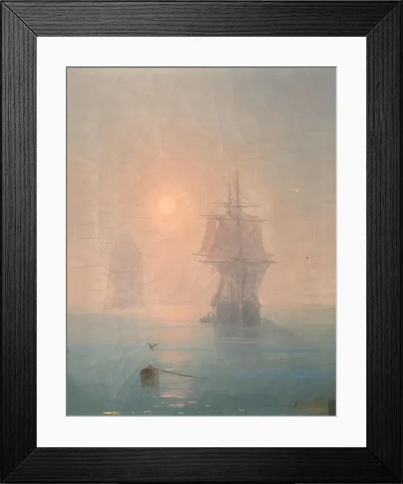Framed Print : Corvette in the Mist, 1886. Artist: Aivazovsky, Ivan Konstantinovich (1817-1900)