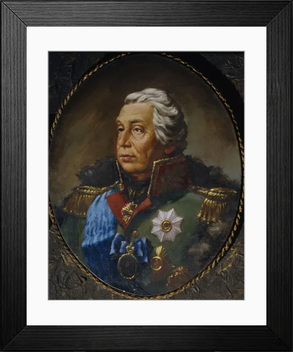 Framed Print : Portrait of Field Marshal Prince Mikhail Kutuzov (1745-1813). Artist: Anonymous, 18th century Framed Print : Portrait of Field Marshal Prince Mikhail Kutuzov (1745-1813). Artist: Anonymous, 18th century
