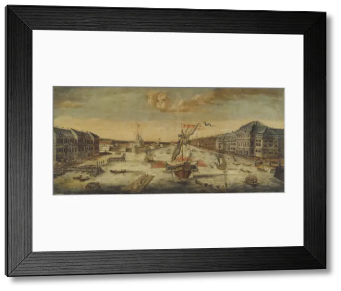 Framed Print : View of the Neva River banks, 1753. Artist: Anonymous, 18th century Framed Print : View of the Neva River banks, 1753. Artist: Anonymous, 18th century