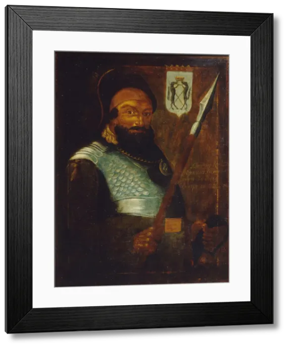 Framed Print : Portrait of the Cossacks leader, Conqueror of Siberia Yermak Timopheyevich (?-1585), Early 18th cen Artist: Anonymous, 18th century Framed Print : Portrait of the Cossacks leader, Conqueror of Siberia Yermak Timopheyevich (?-1585), Early 18th cen Artist: Anonymous, 18th century