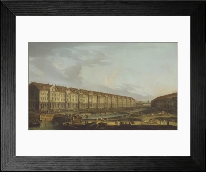 Framed Print : View of the Twelve Collegia building in Saint Petersburg, Mid of the 18th cen Artist: Anonymous, 18th century
