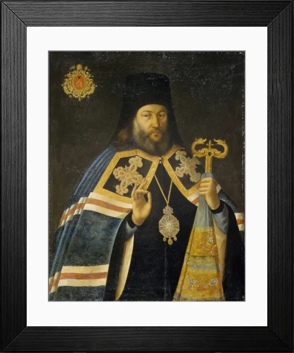 Framed Print : Theodosius Yankovsky, Archbishop of St. Petersburg and Prior of Alexander Nevsky Monastery, 1770s. Artist: Antropov, Alexei Petrovich (1716-1795) Framed Print : Theodosius Yankovsky, Archbishop of St. Petersburg and Prior of Alexander Nevsky Monastery, 1770s. Artist: Antropov, Alexei Petrovich (1716-1795)