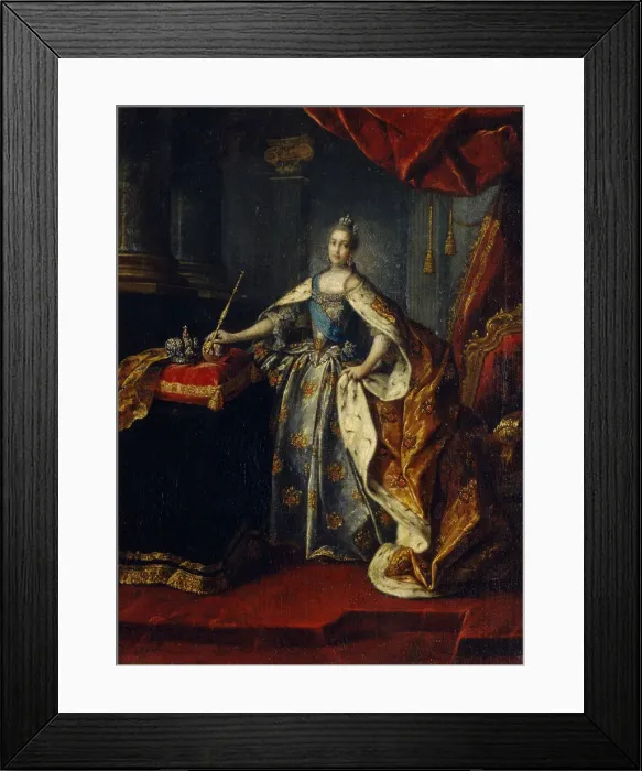 Framed Print : Portrait of Empress Catherine II (1729-1796), 1762. Artist: Antropov, Alexei Petrovich (1716-1795)