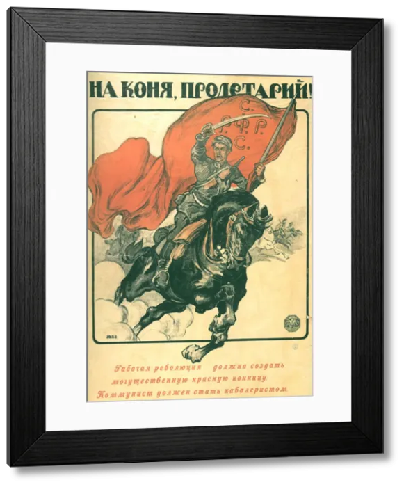 Framed Print : To Horse, proletarian! (Poster), 1918. Artist: Apsit, Alexander Petrovich (1880-1944) Framed Print : To Horse, proletarian! (Poster), 1918. Artist: Apsit, Alexander Petrovich (1880-1944)