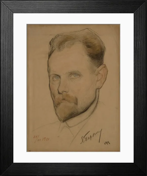 Framed Print : Portrait of Jan Berzin (1889-1938), 1921. Artist: Andreev, Nikolai Andreevich (1873-1932) Framed Print : Portrait of Jan Berzin (1889-1938), 1921. Artist: Andreev, Nikolai Andreevich (1873-1932)