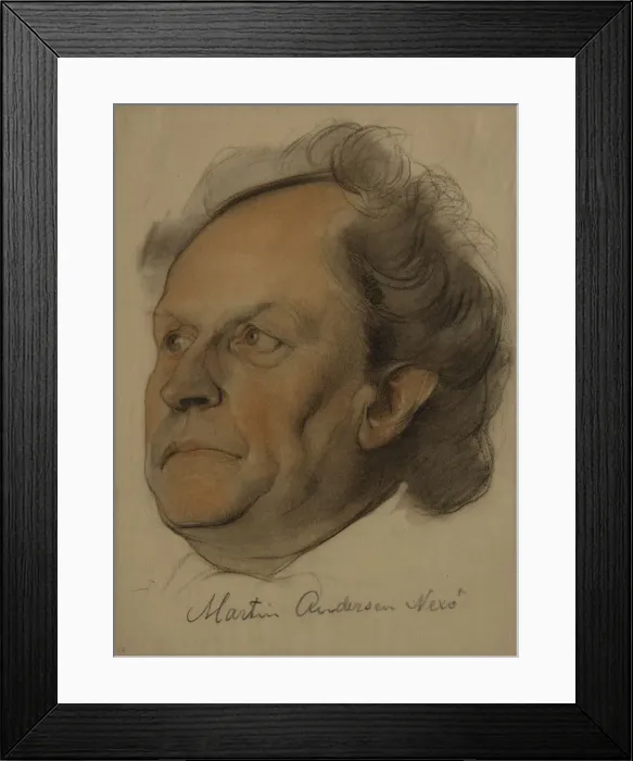 Framed Print : Portrait of Martin Andersen Nexo (1869-1954), 1922. Artist: Andreev, Nikolai Andreevich (1873-1932) Framed Print : Portrait of Martin Andersen Nexo (1869-1954), 1922. Artist: Andreev, Nikolai Andreevich (1873-1932)