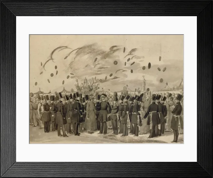 Framed Print : Grand Duke Mikhail Pavlovich Visiting the Camp of the Life-Guard Finland Regiment on July 8, 1837, 1837. Artist: Fedotov, Pavel Andreyevich (1815-1852) Framed Print : Grand Duke Mikhail Pavlovich Visiting the Camp of the Life-Guard Finland Regiment on July 8, 1837, 1837. Artist: Fedotov, Pavel Andreyevich (1815-1852)
