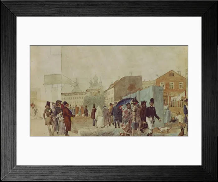 Framed Print : Street Scene In Moscow During The Rain, 1837. Artist: Fedotov, Pavel Andreyevich (1815-1852) Framed Print : Street Scene In Moscow During The Rain, 1837. Artist: Fedotov, Pavel Andreyevich (1815-1852)