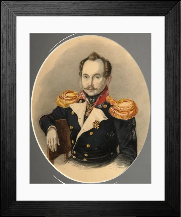 Framed Print : Portrait of Grigory Maximovich Rehbinder. Artist: Anonymous Framed Print : Portrait of Grigory Maximovich Rehbinder. Artist: Anonymous