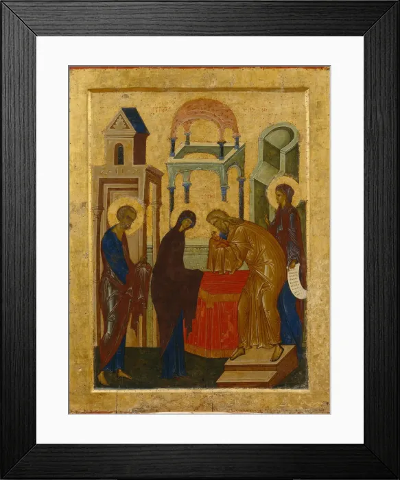 Framed Print : The Presentation of the Virgin Mary, 1497. Artist: Russian icon Framed Print : The Presentation of the Virgin Mary, 1497. Artist: Russian icon