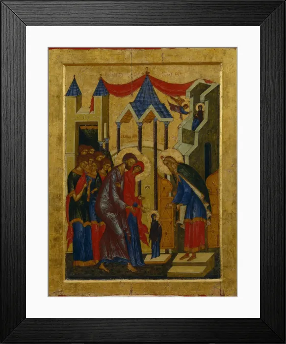 Framed Print : The Presentation in the Temple, 1497. Artist: Russian icon Framed Print : The Presentation in the Temple, 1497. Artist: Russian icon