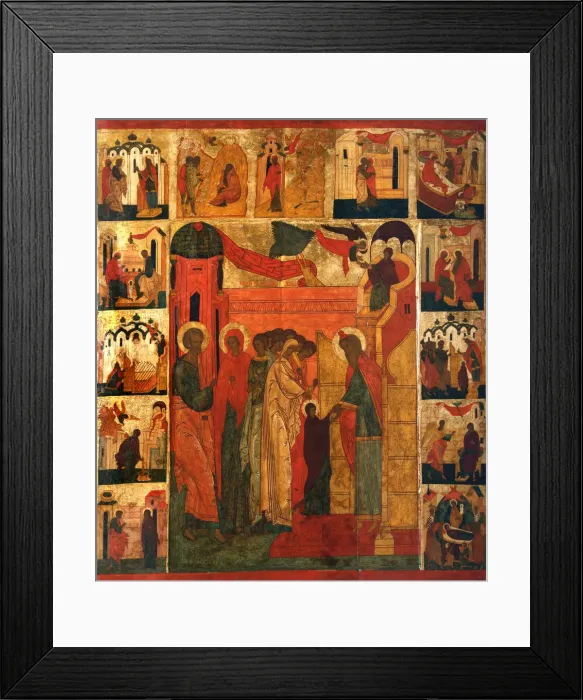 Framed Print : The Entry of the Most Holy Theotokos into the Temple, 16th century. Artist: Russian icon Framed Print : The Entry of the Most Holy Theotokos into the Temple, 16th century. Artist: Russian icon