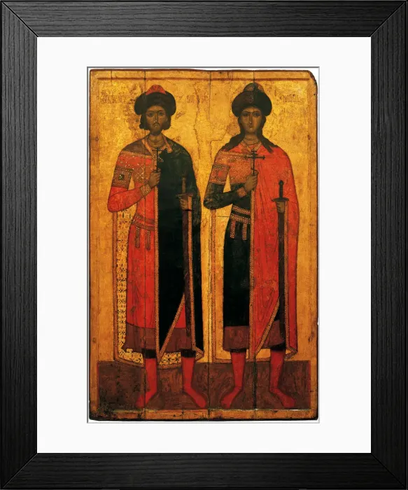 Framed Print : Saints Boris and Gleb, Mid of the 14th cen Artist: Russian icon Framed Print : Saints Boris and Gleb, Mid of the 14th cen Artist: Russian icon