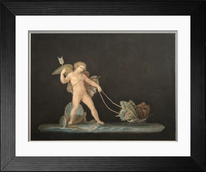 Framed Print : Cupid with Butterflies. Artist: Anonymous Framed Print : Cupid with Butterflies. Artist: Anonymous
