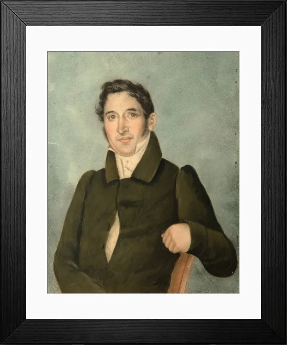 Framed Print : Portrait of a man wearing a frock coat (Poltoratsky), 1820s. Artist: Anonymous Framed Print : Portrait of a man wearing a frock coat (Poltoratsky), 1820s. Artist: Anonymous