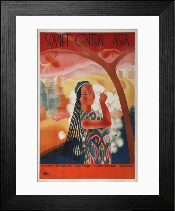Framed Print : Soviet Central Asia (Poster of the Intourist company), 1934. Artist: Anonymous Framed Print : Soviet Central Asia (Poster of the Intourist company), 1934. Artist: Anonymous
