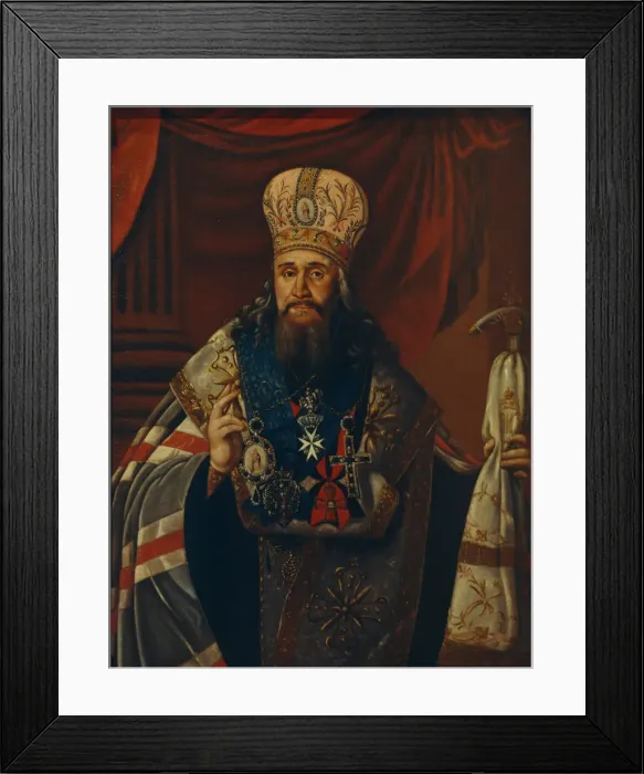 Framed Print : Portrait of Ambrosius (Podobedov), the Metropolitan of Novgorod and Petersburg (1742-1818), 1813. Artist: Anonymous Framed Print : Portrait of Ambrosius (Podobedov), the Metropolitan of Novgorod and Petersburg (1742-1818), 1813. Artist: Anonymous