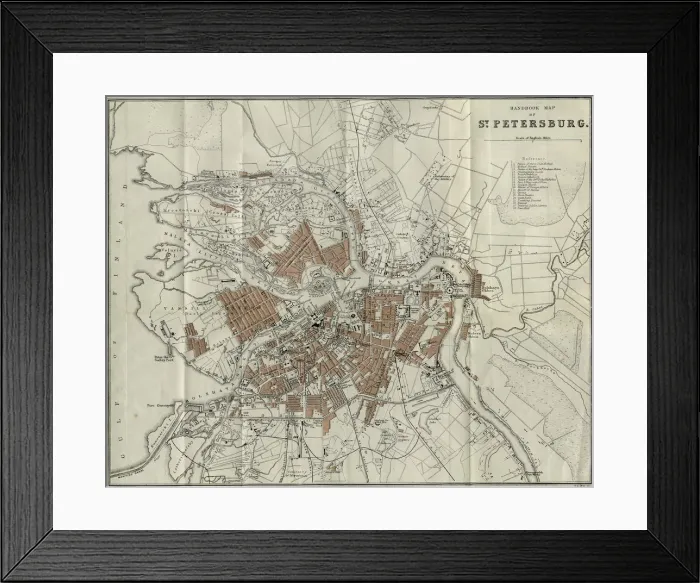 Framed Print : Map of Petersburg, 1893. Artist: Anonymous master Framed Print : Map of Petersburg, 1893. Artist: Anonymous master