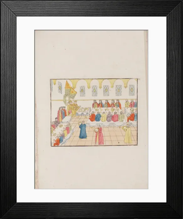 Framed Print : The wedding ceremony of Tsar Mikhail Feodorovich and Yevdokiya Lukyanovna, 1810. Artist: Anonymous master Framed Print : The wedding ceremony of Tsar Mikhail Feodorovich and Yevdokiya Lukyanovna, 1810. Artist: Anonymous master