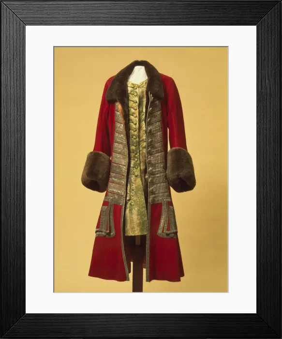Framed Print : Winter coat and waistcoat of Peter the Great, Early 18th cen Artist: Anonymous master Framed Print : Winter coat and waistcoat of Peter the Great, Early 18th cen Artist: Anonymous master