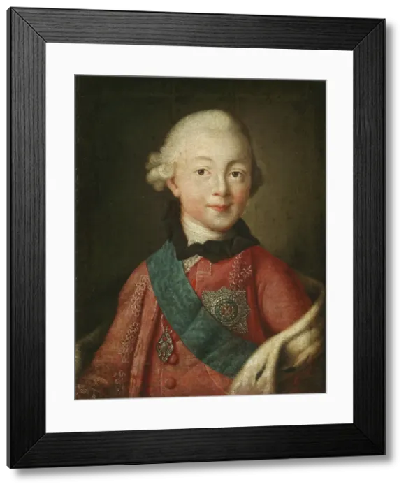 Framed Print : Portrait of Grand Duke Pavel Petrovich (1754-1801), 1765. Artist: Antropov, Alexei Petrovich (1716-1795) Framed Print : Portrait of Grand Duke Pavel Petrovich (1754-1801), 1765. Artist: Antropov, Alexei Petrovich (1716-1795)
