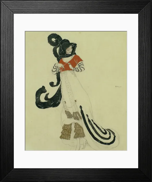 Framed Print : Fancy Dress Costume Design, c. 1914. Artist: Bakst, Leon (1866-1924) Framed Print : Fancy Dress Costume Design, c. 1914. Artist: Bakst, Leon (1866-1924)