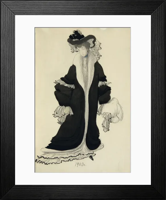 Framed Print : Costume design for Mrs. L. Bakst, 1903. Artist: Bakst, Leon (1866-1924) Framed Print : Costume design for Mrs. L. Bakst, 1903. Artist: Bakst, Leon (1866-1924)