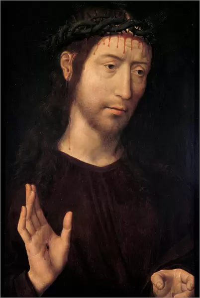 The Man of Sorrows Blessing, 1480-1490. Artist: Memling, Hans (1433  /  40-1494)