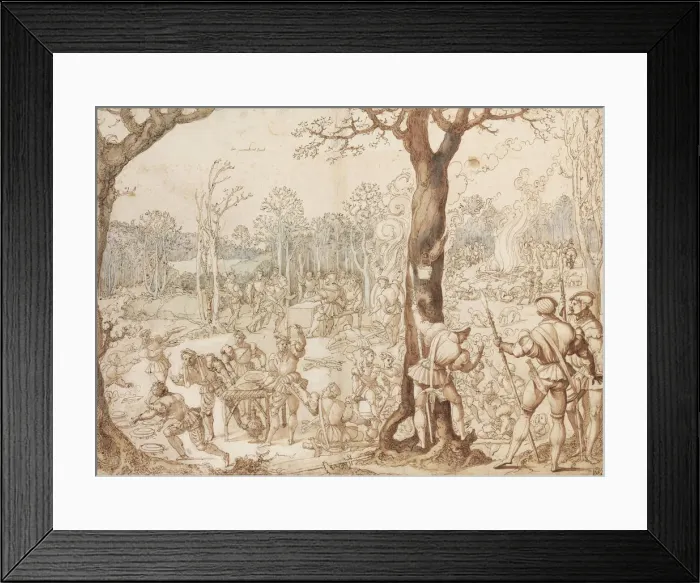 Framed Print : Sharing Out the Game, 1525-1535. Artist: Orley, Bernaert, van (1488-1541) Framed Print : Sharing Out the Game, 1525-1535. Artist: Orley, Bernaert, van (1488-1541)