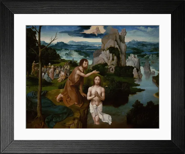 Framed Print : The Baptism of Christ, ca 1515. Artist: Patinir, Joachim (ca. 1480-1524) Framed Print : The Baptism of Christ, ca 1515. Artist: Patinir, Joachim (ca. 1480-1524)