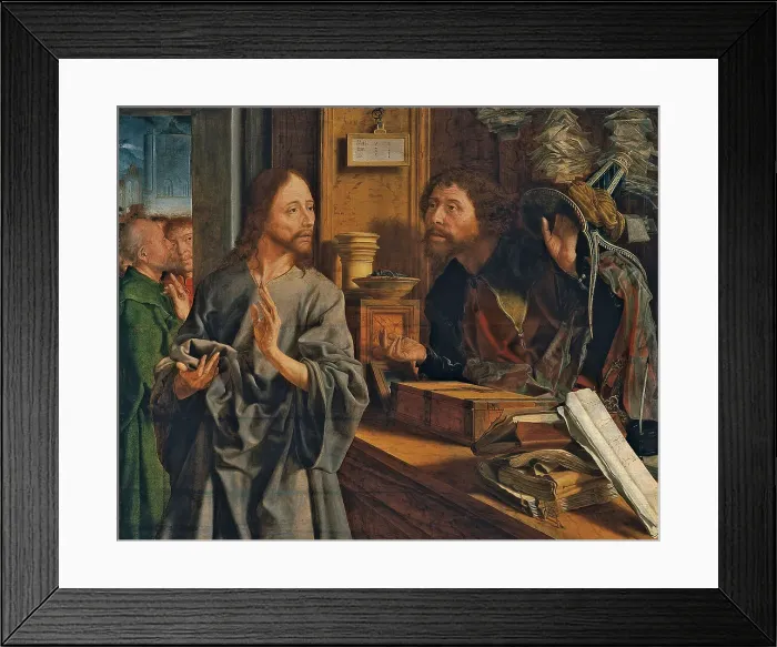 Framed Print : The Calling of Saint Matthew, ca 1530. Artist: Reymerswaele, Marinus Claesz, van (ca. 1490-after 1567) Framed Print : The Calling of Saint Matthew, ca 1530. Artist: Reymerswaele, Marinus Claesz, van (ca. 1490-after 1567)