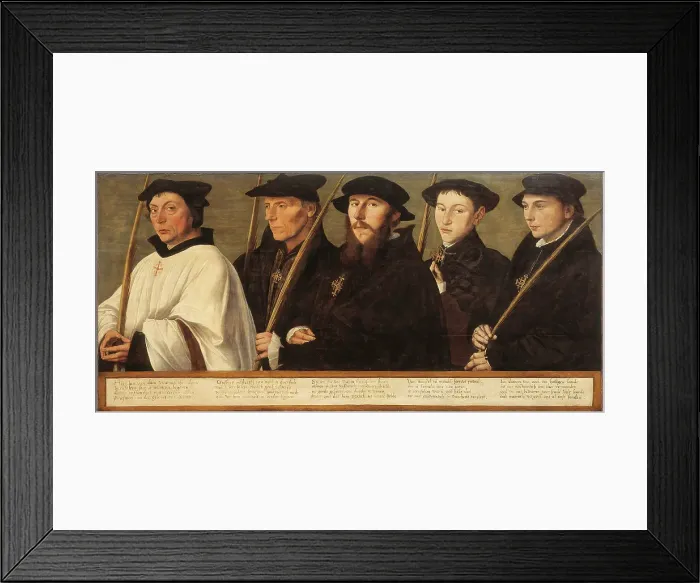 Framed Print : Five Members of the Utrecht Brotherhood of Jerusalem Pilgrims, ca 1541. Artist: Scorel, Jan, van (1495-1562) Framed Print : Five Members of the Utrecht Brotherhood of Jerusalem Pilgrims, ca 1541. Artist: Scorel, Jan, van (1495-1562)