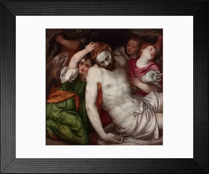 Framed Print : Pieta with Angels. Artist: Sustris, Lambert (1515 / 20-after 1591) Framed Print : Pieta with Angels. Artist: Sustris, Lambert (1515 / 20-after 1591)