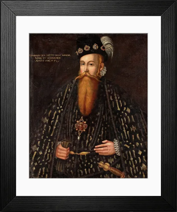 Framed Print : King John III of Sweden. Artist: Uther, Johan Baptista van (active 1562-1597) Framed Print : King John III of Sweden. Artist: Uther, Johan Baptista van (active 1562-1597)