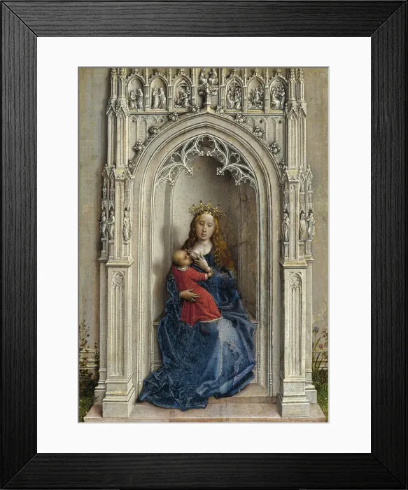 Framed Print : The Virgin and Child enthroned, ca. 1433. Artist: Weyden, Rogier, van der (ca. 1399-1464) Framed Print : The Virgin and Child enthroned, ca. 1433. Artist: Weyden, Rogier, van der (ca. 1399-1464)