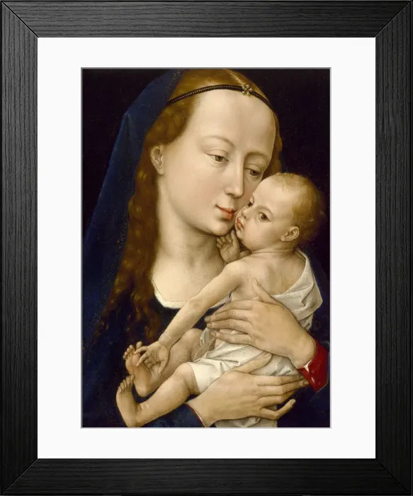 Framed Print : Virgin and Child, after 1454. Artist: Weyden, Rogier, van der (ca. 1399-1464) Framed Print : Virgin and Child, after 1454. Artist: Weyden, Rogier, van der (ca. 1399-1464)