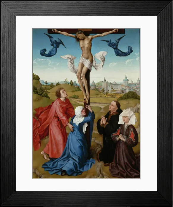 Framed Print : The Crucifixion (The Crucifixion Triptych), c. 1440. Artist: Weyden, Rogier, van der (ca. 1399-1464) Framed Print : The Crucifixion (The Crucifixion Triptych), c. 1440. Artist: Weyden, Rogier, van der (ca. 1399-1464)