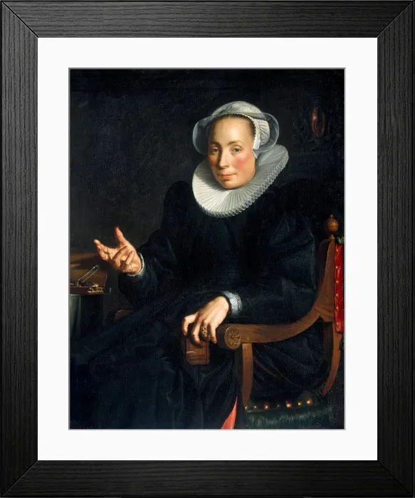 Framed Print : Portrait of Christina Wtewael van Halen (1568-1629), 1601. Artist: Wtewael, Joachim (1566-1638) Framed Print : Portrait of Christina Wtewael van Halen (1568-1629), 1601. Artist: Wtewael, Joachim (1566-1638)