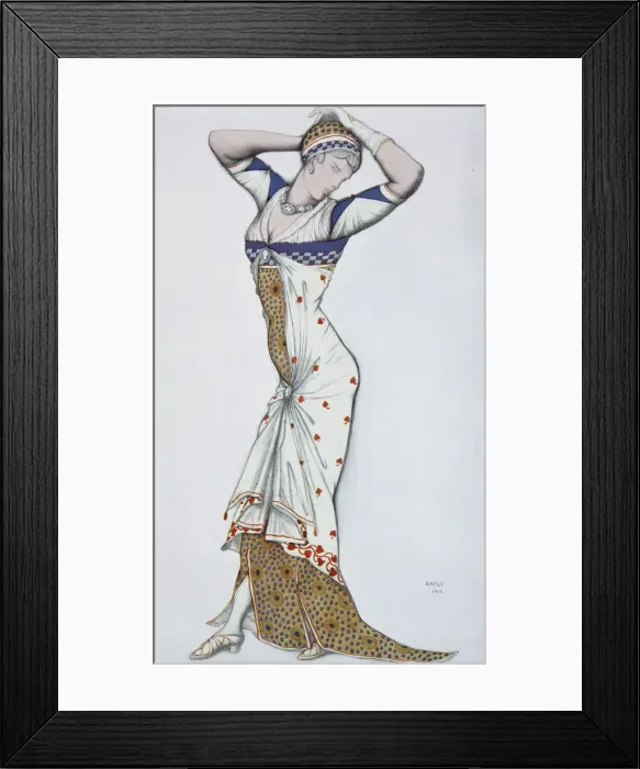 Framed Print : Design of a modern Dress, 1910s. Artist: Bakst, Leon (1866-1924) Framed Print : Design of a modern Dress, 1910s. Artist: Bakst, Leon (1866-1924)