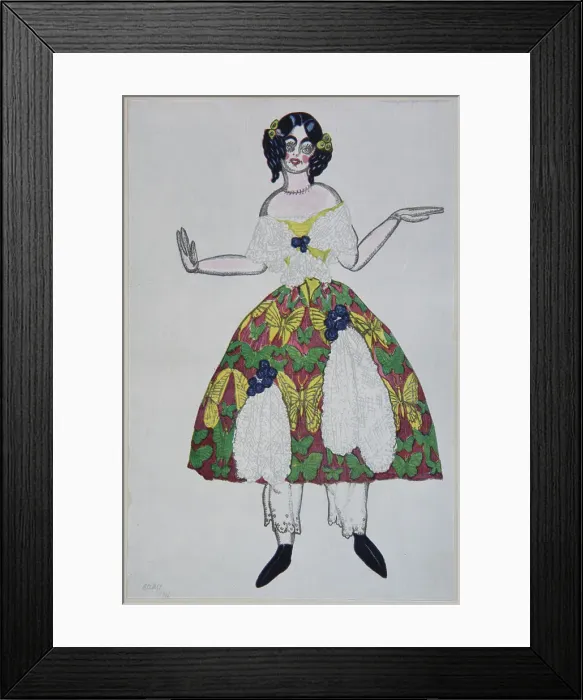 Framed Print : Costume design for the ballet The Magic Toy Shop by G. Rossini, 1919. Artist: Bakst, Leon (1866-1924) Framed Print : Costume design for the ballet The Magic Toy Shop by G. Rossini, 1919. Artist: Bakst, Leon (1866-1924)